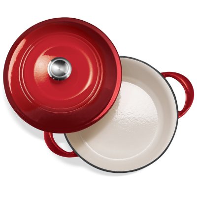 Tramontina Enameled Cast Iron 7-Quart Covered Round Dutch Oven, Red