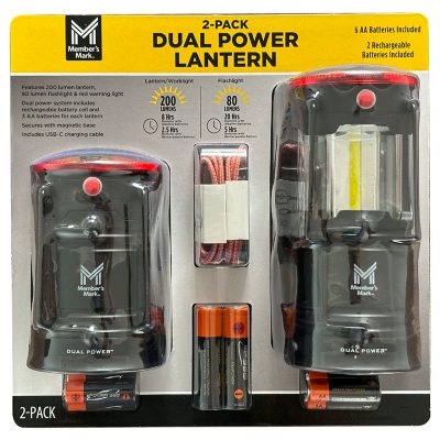 Member's Mark 200 Lumens Dual Power 2PK LED Lantern