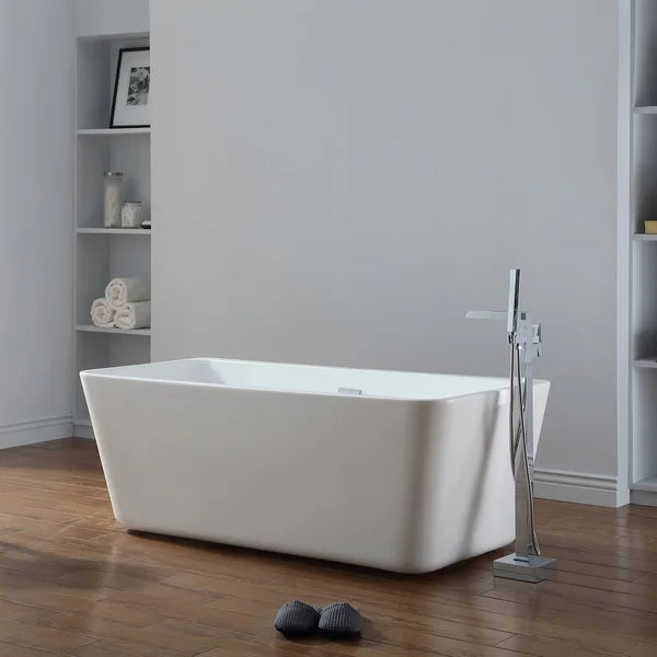 OVE Decors Vega 63" Freestanding Bathtub with Center Drain
