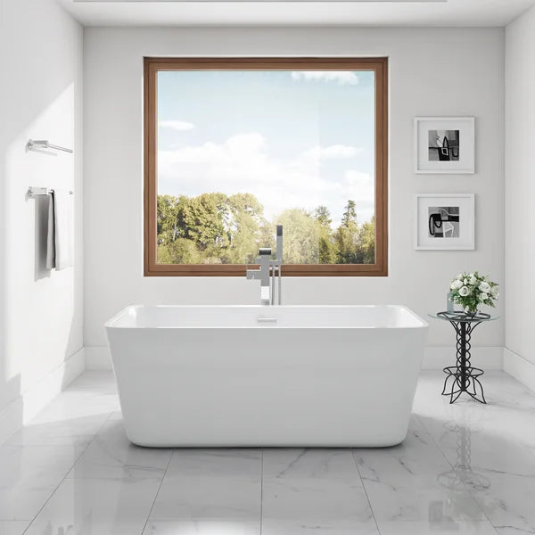 OVE Decors Vega 63" Freestanding Bathtub with Center Drain