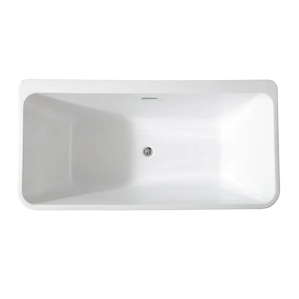 OVE Decors Vega 63" Freestanding Bathtub with Center Drain