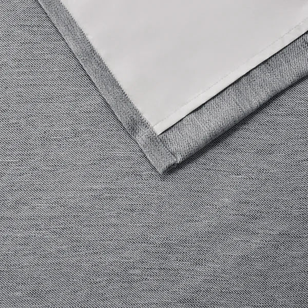 SunSmart Total Blackout Lined Panel Pair with Grommets, Gray/Silver