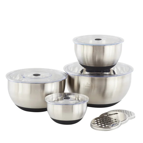 MIU Stainless Steel Mixing Bowls with Graters, Set of 4