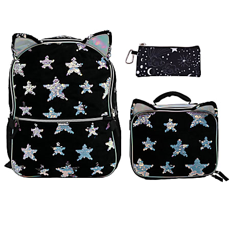 Accessory Innovations Cat 3-Piece Backpack Set, Black