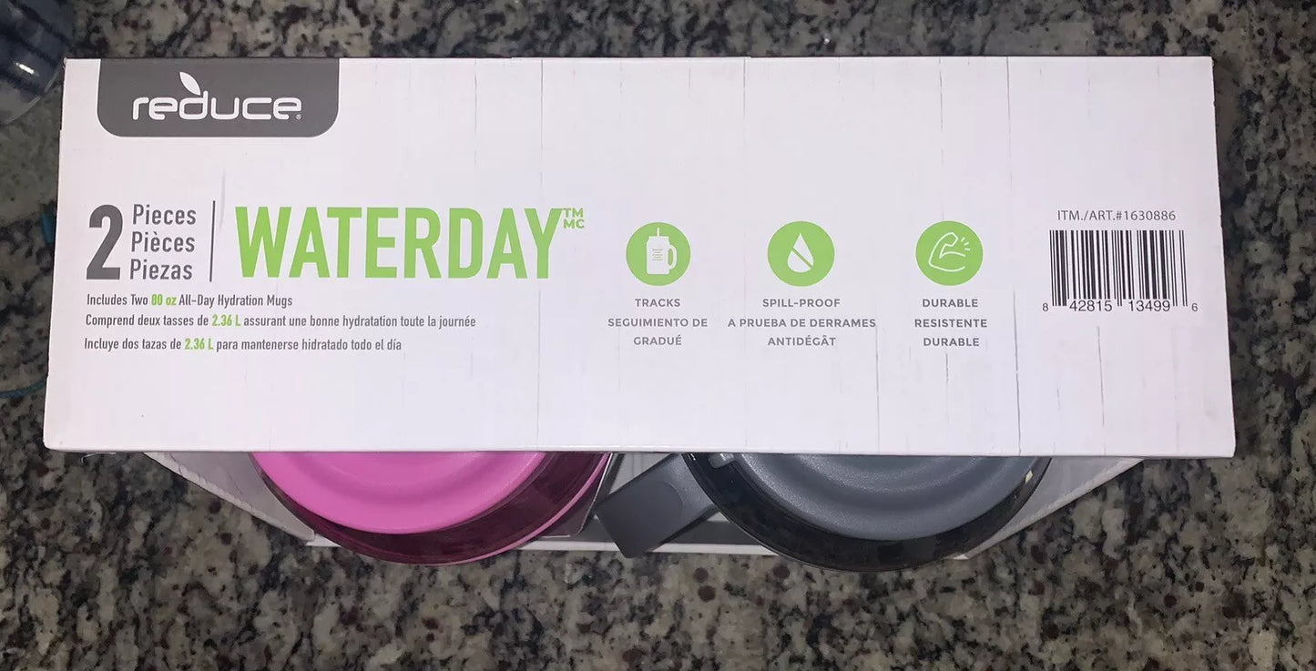 Reduce Waterday 80oz All Day Hydration Mug W/ Tracks and Straws