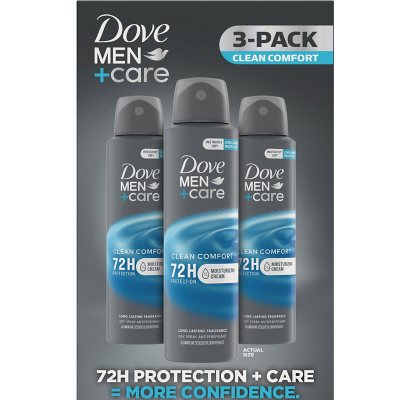 Dove Men's + Care Clean Comfort Antiperspirant Deodorant Dry Spray, 3.8 oz., 3 pk.