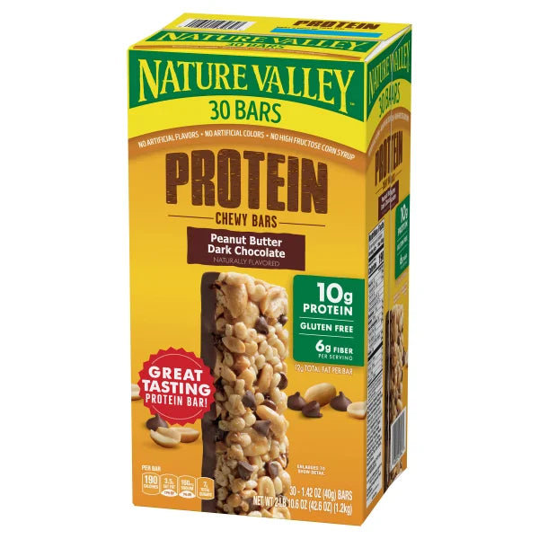 Nature Valley Protein Bar, Peanut Butter Dark Chocolate, 1.42 oz, 30-count