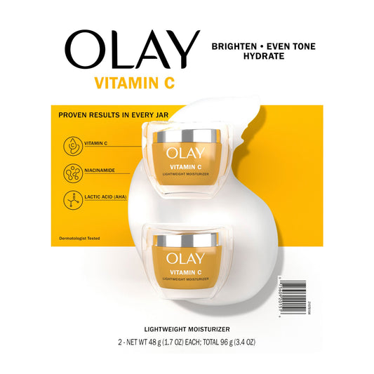 Olay Vitamin C Brighten, Even Tone, Hydrate Lightweight Moisturizer, 2 pk./1.7 oz.