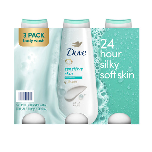 Dove Sensitive Skin Hypoallergenic Body Wash, 3 pk./23 oz.
