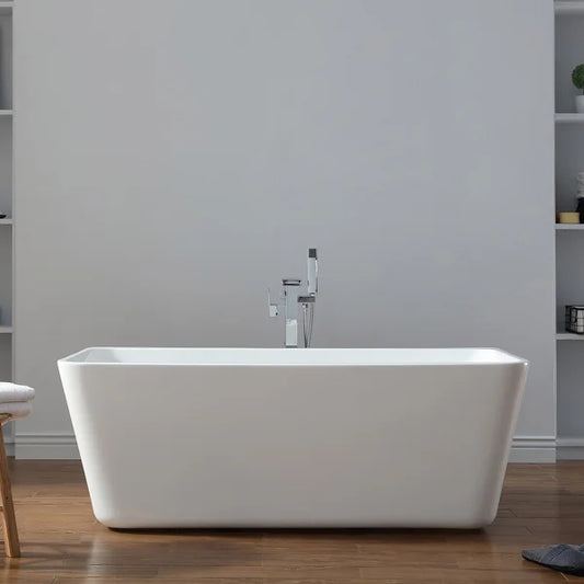 OVE Decors Vega 63" Freestanding Bathtub with Center Drain