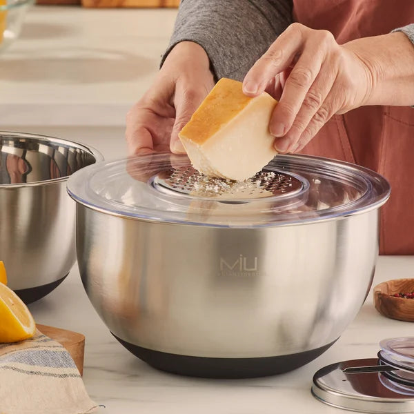 MIU Stainless Steel Mixing Bowls with Graters, Set of 4